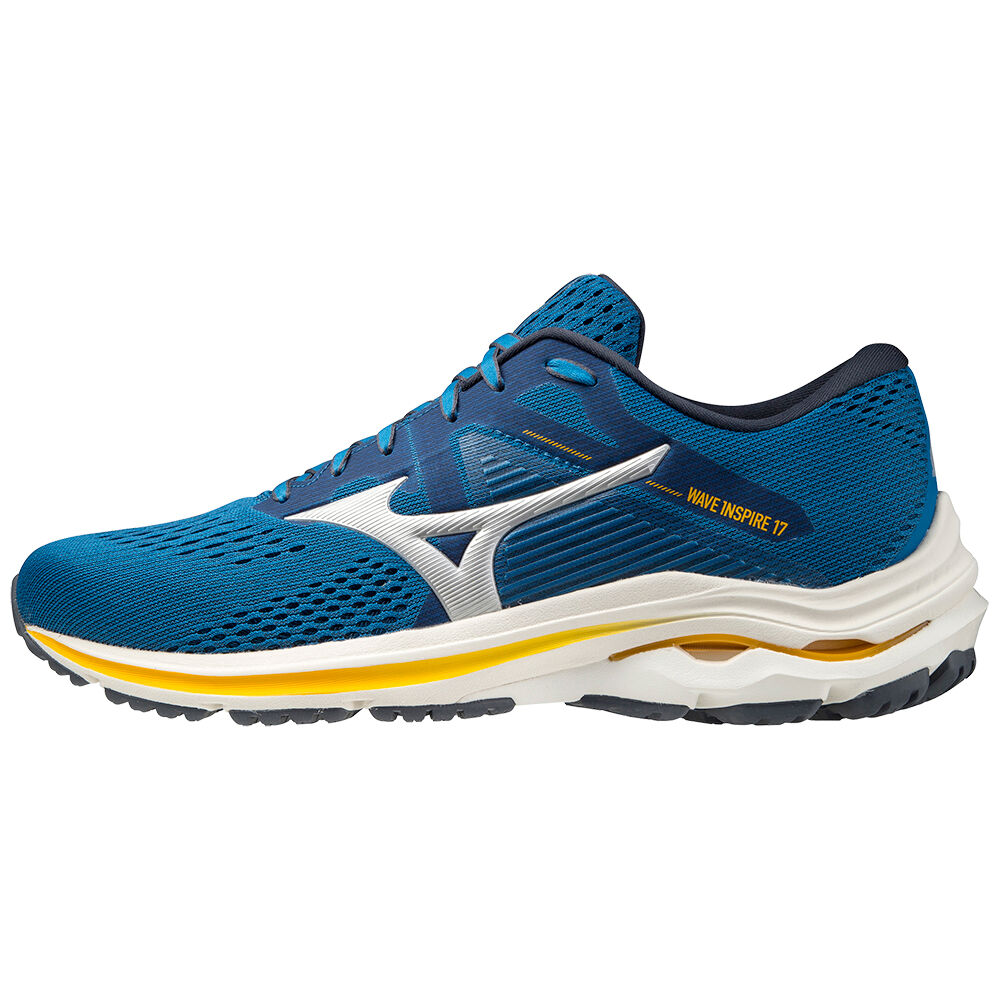 Tenis Para Correr Mizuno Wave Inspire 17 Para Hombre Azules/Plateados 9048172-AL